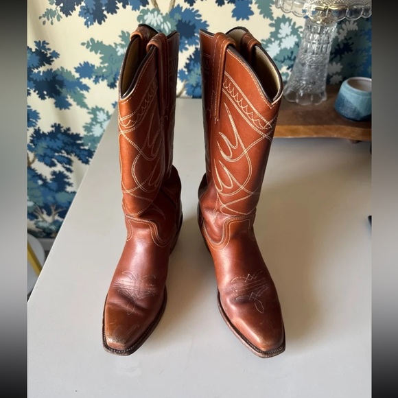 Vintage 1970s Frye Embroidered Leather Cowboy Boots size 6.5 - Picture 7 of 12